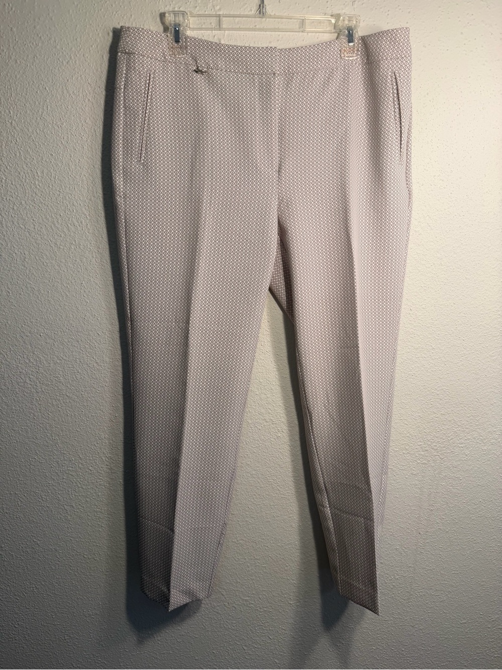 Adrianna Papell Light Taupe Patterned Waistband Pants